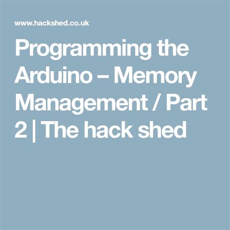 arduino memory management.